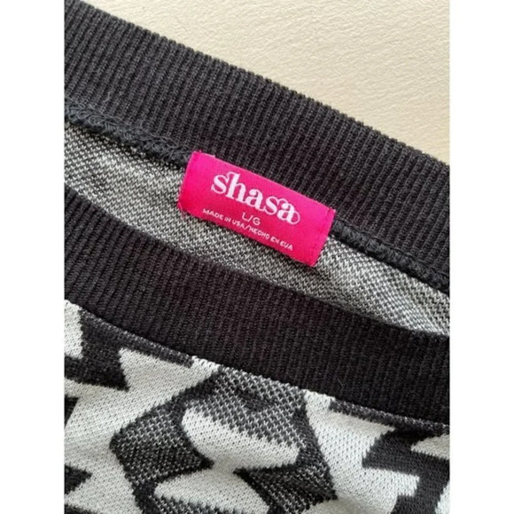 Shasa Aztec Black & White Sweater L - Picture 4 of 4